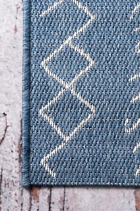 Blue Serna Tribal Outdoor Area Rug, 5x8