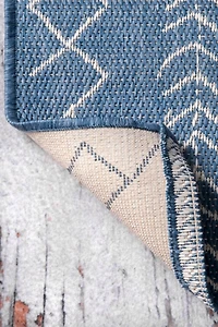 Blue Serna Tribal Outdoor Area Rug, 5x8