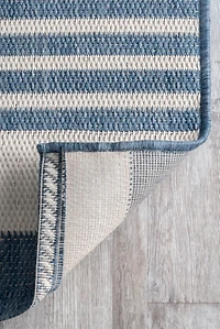 Blue Robin Stripe Outdoor Rug, 5x8