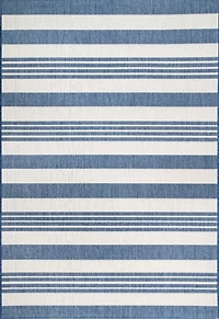 Blue Robin Stripe Outdoor Rug, 5x8