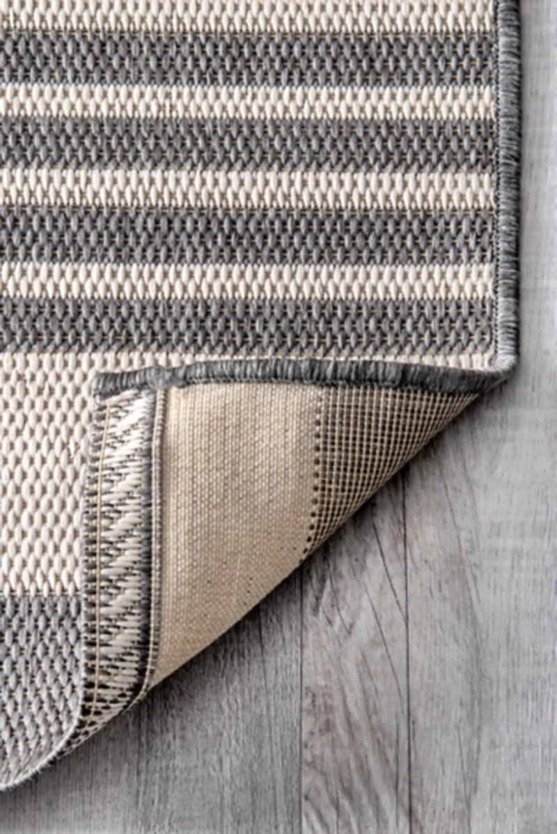 Natural Robin Stripe Outdoor Area Rug, 6x9