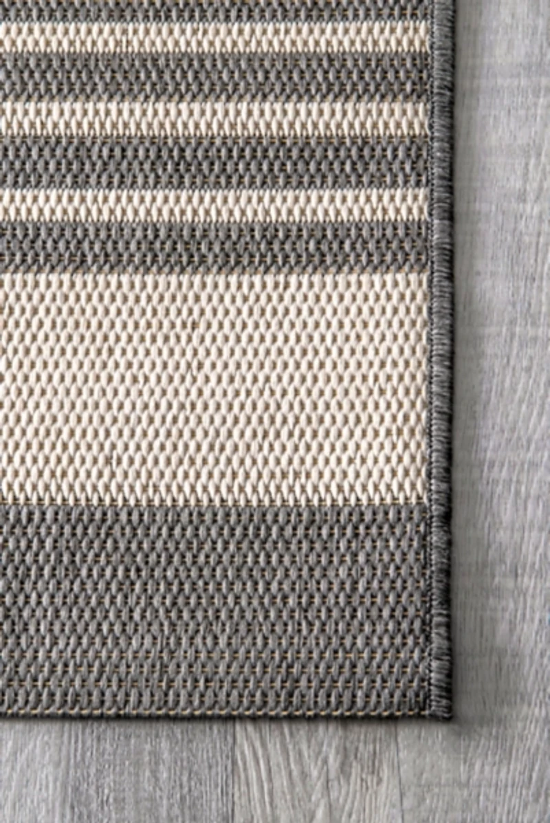 Natural Robin Stripe Outdoor Area Rug, 6x9