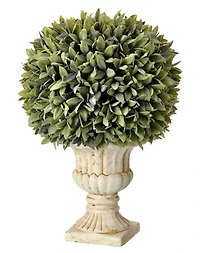 Flocked Sage Ball in Urn Arrangement, 15 in.