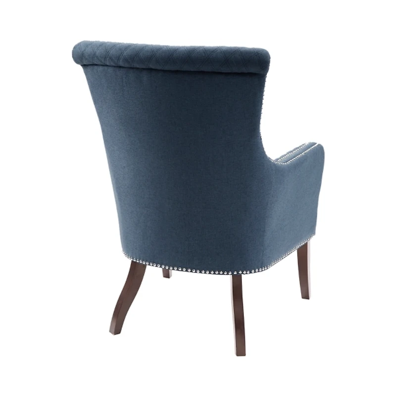 Blue Lanea Quilted Accent Chair with Silver Studs