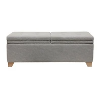 Gray Split Seat Jackson Storage Bench