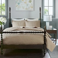 Natural Serene Quilted 3-pc. King Coverlet Set