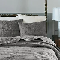Gray Serene Quilted 3-pc. Queen Coverlet Set