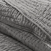 Gray Serene Quilted 3-pc. King Coverlet Set
