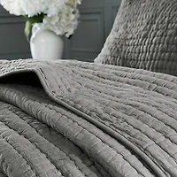 Gray Serene Quilted 3-pc. King Coverlet Set