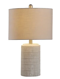 Distressed White Modern Farmhouse Table Lamp