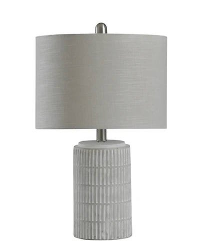 Distressed White Modern Farmhouse Table Lamp