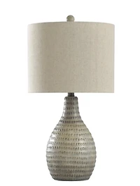Earth Tone Oak Table Lamp