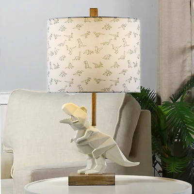 White Geo Dinosaur Table Lamp