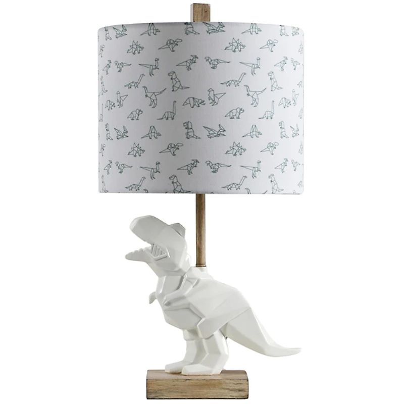White Geo Dinosaur Table Lamp