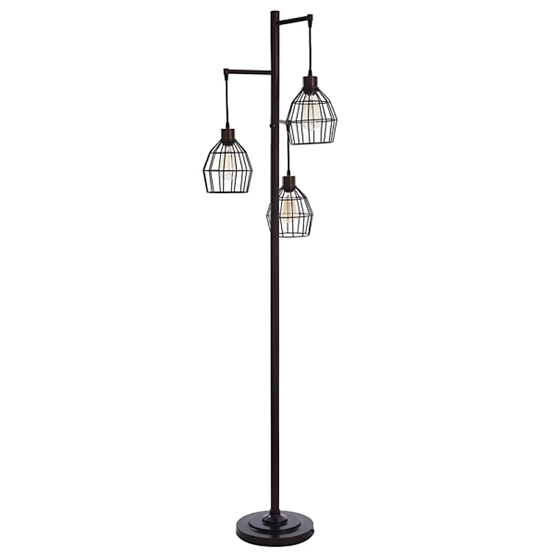 Bronze Metal 3-Tier Floor Lamp