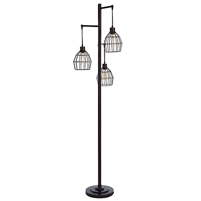 Bronze Metal 3-Tier Floor Lamp