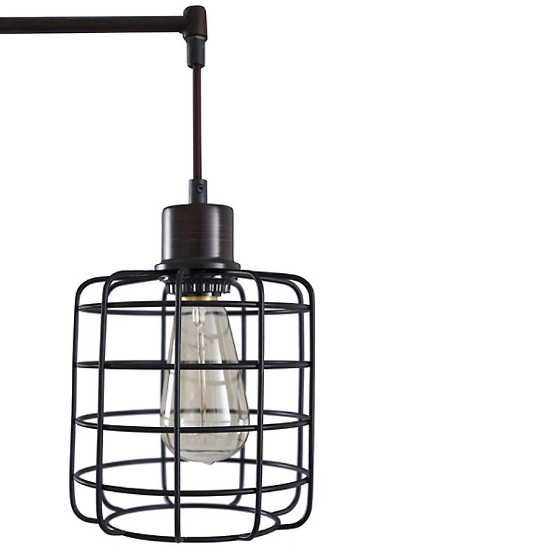 Bronze Caged Metal 3-Tier Floor Lamp