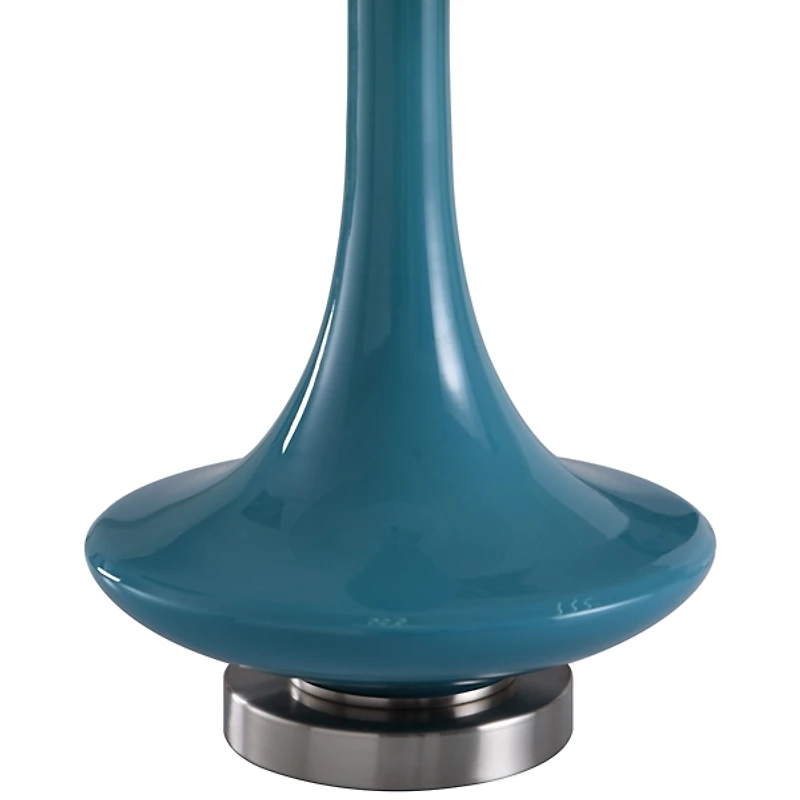 Blue Retro Glass Table Lamp
