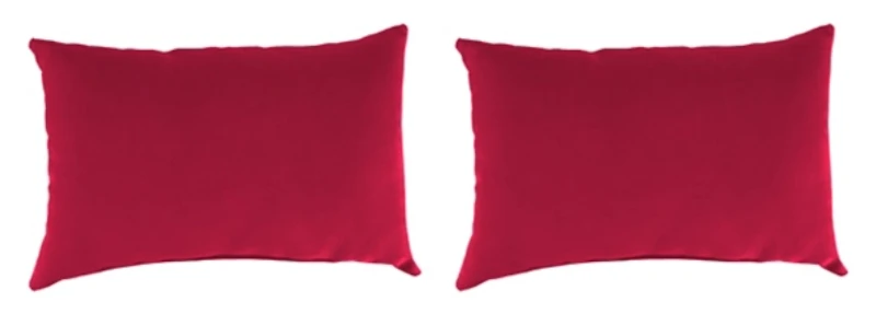 Red Pompei Outdoor Lumbar Pillows, Set of 2
