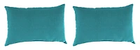 Solid Lagoon Outdoor Accent Pillows, Set of 2