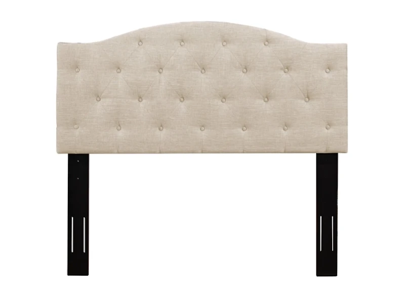 Beige Bryne Button Tufted King Headboard