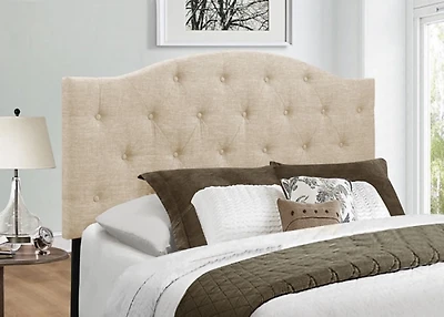 Beige Bryne Button Tufted King Headboard