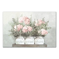 Floral Mason Jars Canvas Art Print