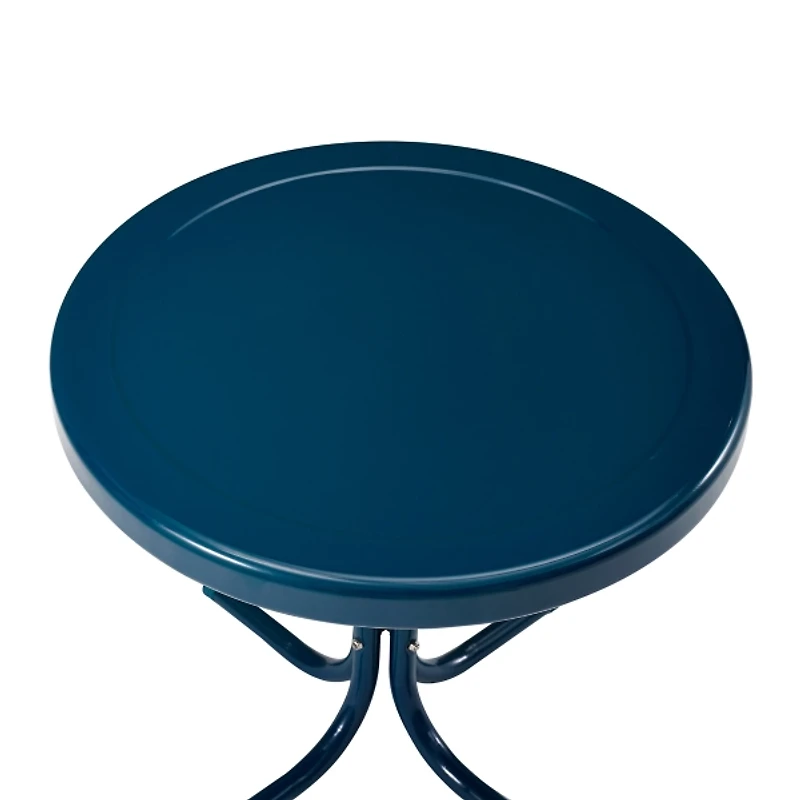 Navy Retro Metal Outdoor Side Table