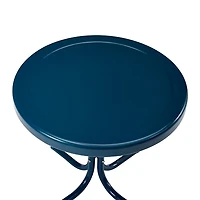 Navy Retro Metal Outdoor Side Table