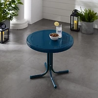Navy Retro Metal Outdoor Side Table