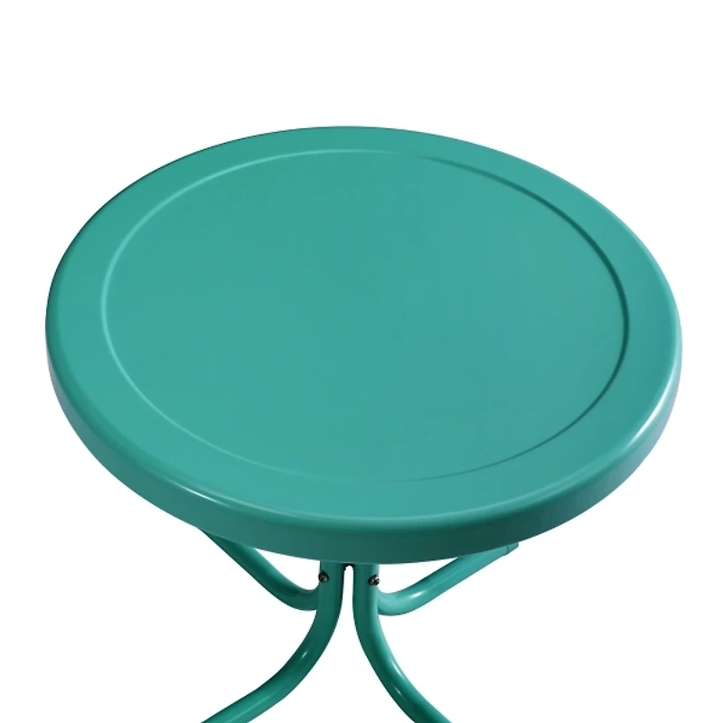 Turquoise Metal Outdoor Side Table
