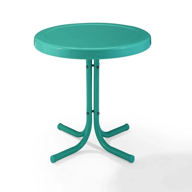 Turquoise Metal Outdoor Side Table