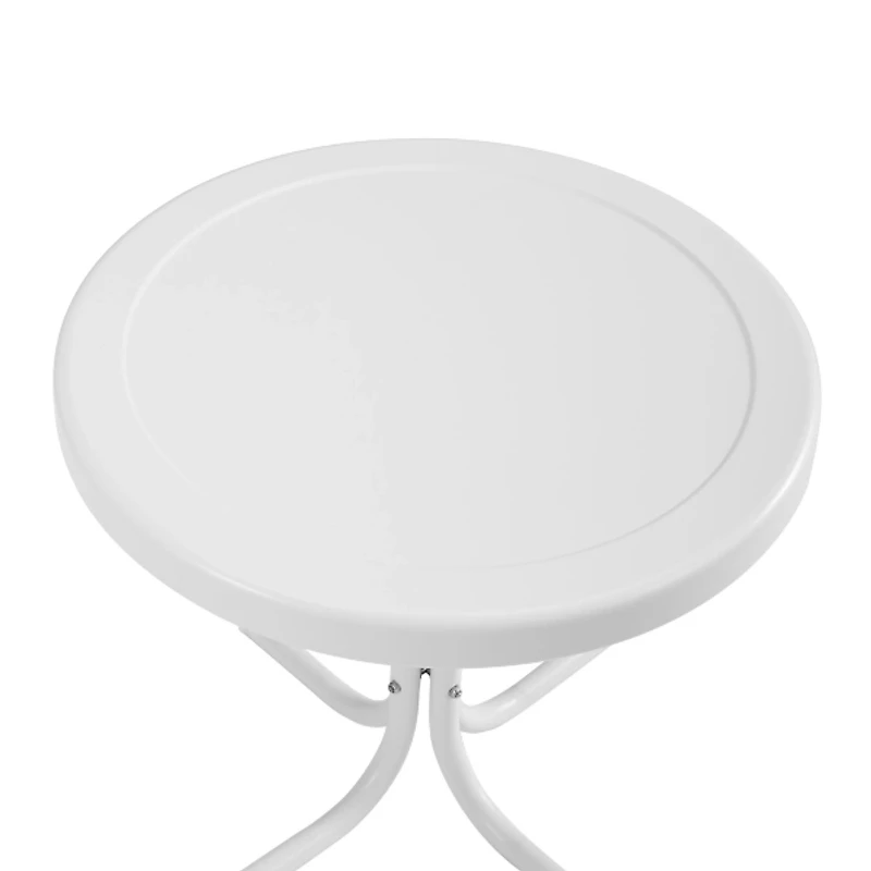 Alabaster White Metal Outdoor Side Table