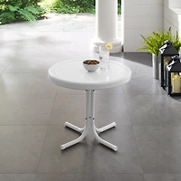 Alabaster White Metal Outdoor Side Table