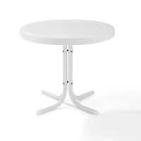 Alabaster White Metal Outdoor Side Table