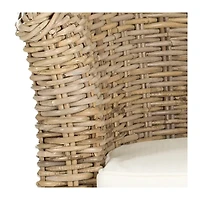 Natural Omar Rattan Barrel Accent Chair