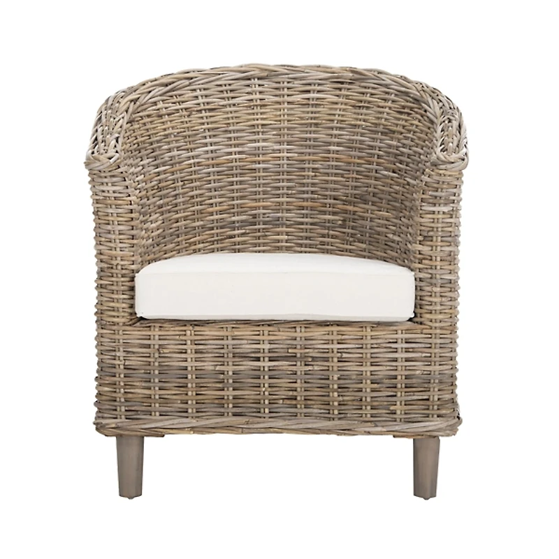 Natural Omar Rattan Barrel Accent Chair