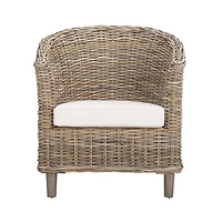 Natural Omar Rattan Barrel Accent Chair