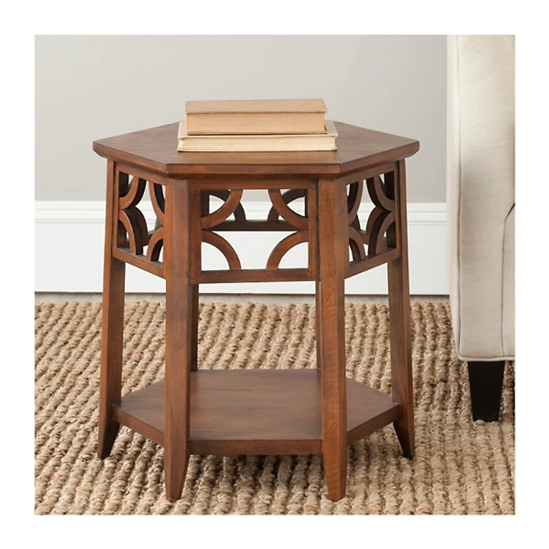 Brown Colin Hexagon Accent Table