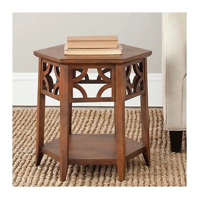 Brown Colin Hexagon Accent Table