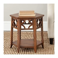 Brown Colin Hexagon Accent Table