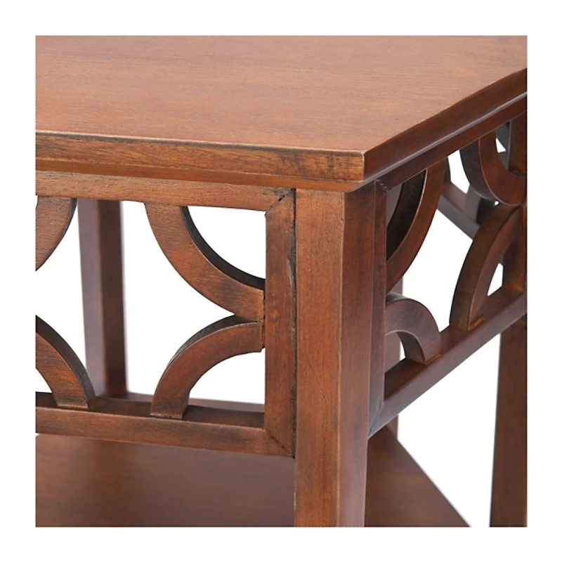 Brown Colin Hexagon Accent Table