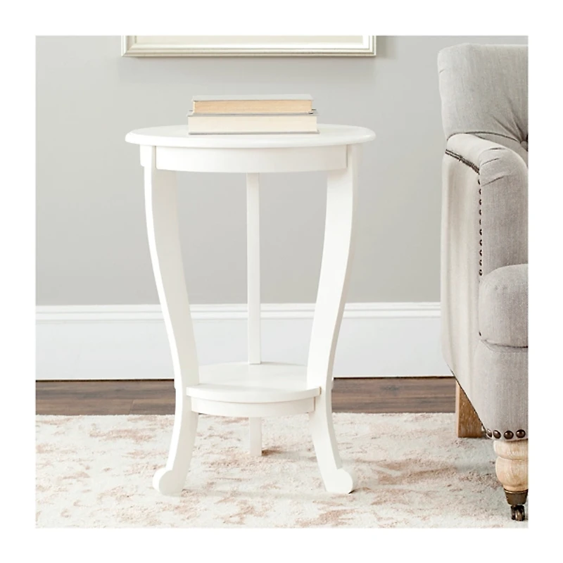 Cream Marion Pedestal Accent Table