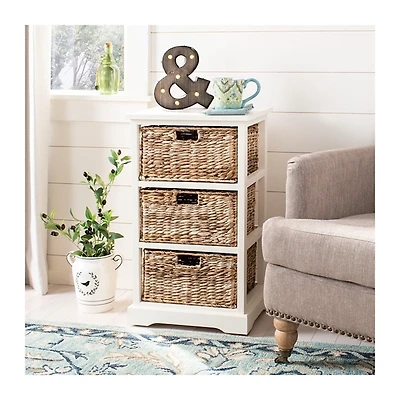 Hailey Wicker Basket Storage Accent Table