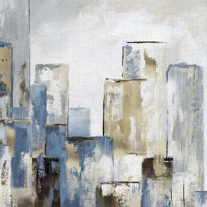 Blue City Canvas Art Prints, Set of 2