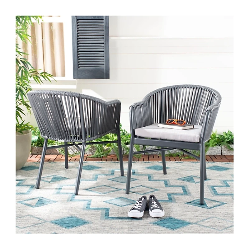SAFAVIEH Rope Stackable Outdoor Chairs, Set of 2