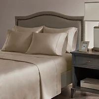 Khaki Cotton Blend Sateen 6-pc. Queen Sheet Set