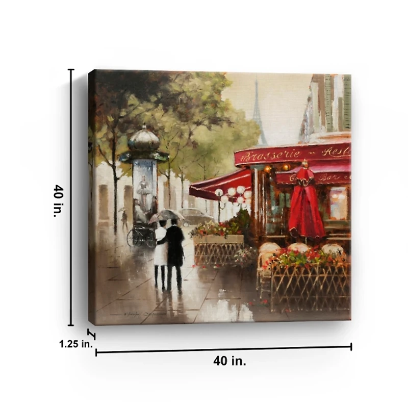 Paris in the Rain Giclee Canvas Art Print