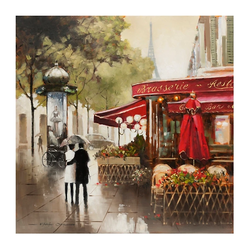 Paris in the Rain Giclee Canvas Art Print