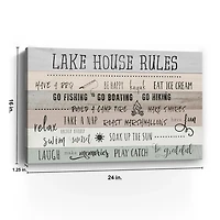 Lake House Rules Giclee Canvas Art Print